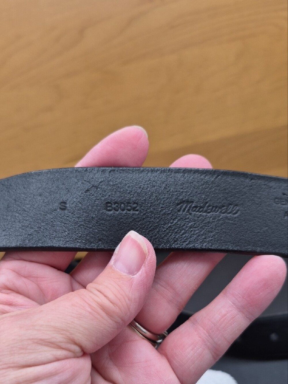 Madewell Black Genuine Italian Leather Belt Brass Horseshoe Buckle Classic - Picture 7 of 8